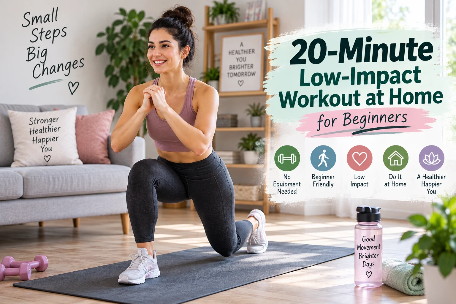 20-Minute Low-Impact Workout at Home for Beginners: No Equipment Needed