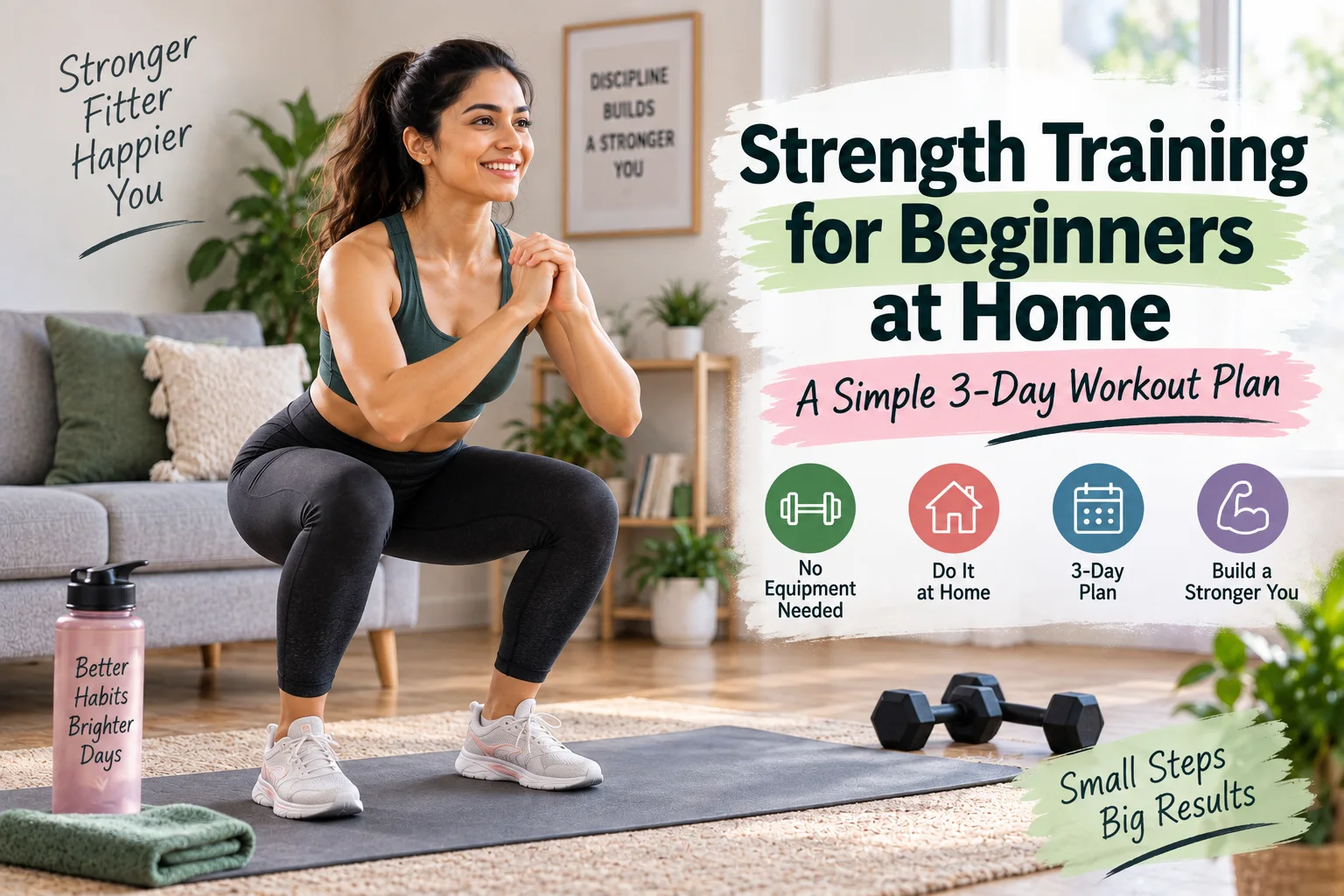 Strength Training for Beginners at Home: A Simple 3-Day Workout Plan